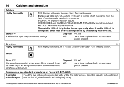Hazcards&reg; - 016 Calcium and strontium