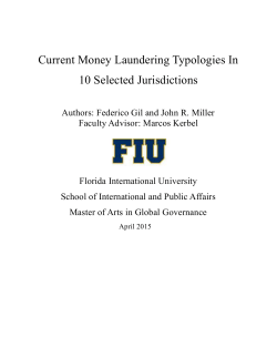Current Money Laundering Typologies In 10 Selected Jurisdictions