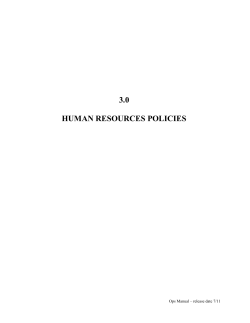 3.0 human resources policies