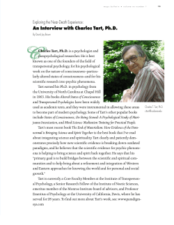 An Interview with Charles Tart, Ph.D.