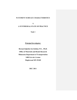 PAVEMENT SURFACE CHARACTERISTICS A A SYNTHESIS