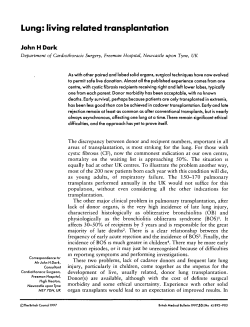 Lung: living related transplantation