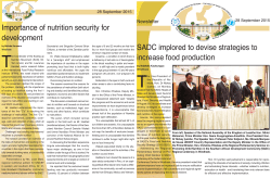 SADC implored to devise strategies to increase food production