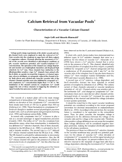 Calcium Retrieval from Vacuolar Pools