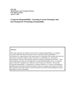 Corporate Responsibility: Assessing Current