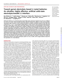 Toward garnet electrolyte&ndash;based Li metal batteries: An ultrathin