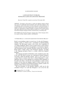 Language policy in Brazil: monolingualism and linguistic prejudice