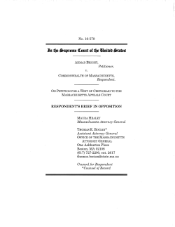 No. 16-579 AHMAD BRIGHT, Petitioner, v. COMMONWEALTH OF