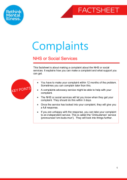 Complaints - Rethink Mental Illness