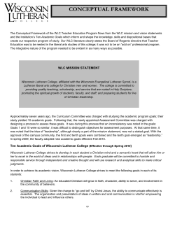 Conceptual Framework - Wisconsin Lutheran College