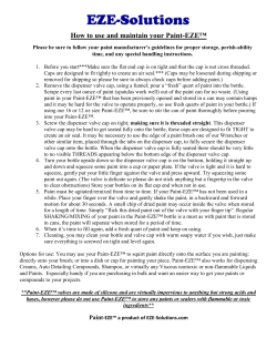 How to use and maintain your Paint-EZE&trade; - EZE