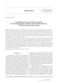 Psychological and socio-cultural risk factors for developing negative