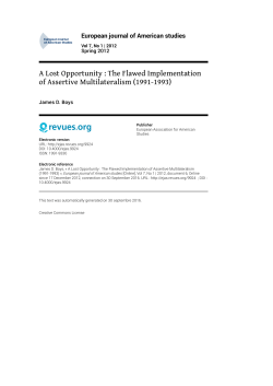 A Lost Opportunity : The Flawed Implementation of Assertive