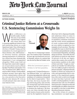Criminal Justice Reform at a Crossroads: U.S. Sentencing