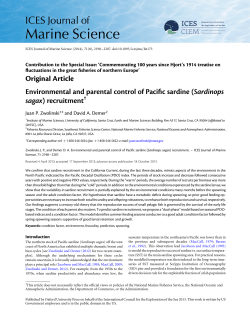 Environmental and parental control of Pacific sardine (Sardinops