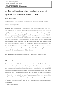 A ux-calibrated, high-resolution atlas of optical sky emission from