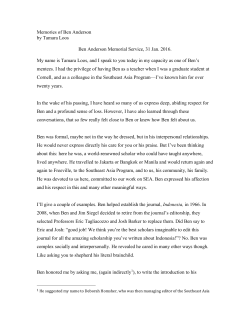 Loos, Tamara Memory of Ben