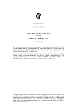 Number 27 of 1976 FAMILY HOME PROTECTION ACT 1976
