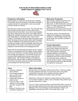 Cherry Fast Facts - Wisconsin Ag In the Classroom
