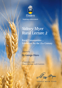 Sidney Myer Rural Lecture 2