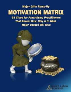 Major Gifts Ramp-Up Motivation Matrix