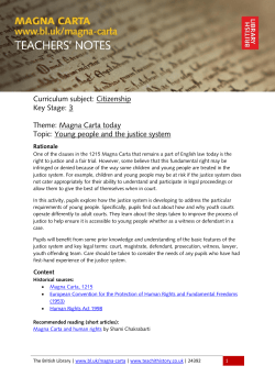 Curriculum subject: Citizenship Key Stage: 3 Theme: Magna Carta