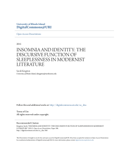 the discursive function of sleeplessness in modernist literature