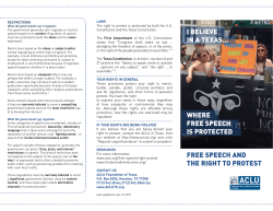 free speech and the right to protest i believe in a