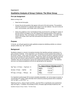 Qualitative Analysis of Group I Cations