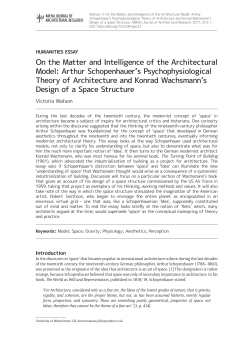 Arthur Schopenhauer`s Psychophysiological Theory of Architecture an