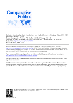 Collective Identity, Symbolic Mobilization, and Student Protest in