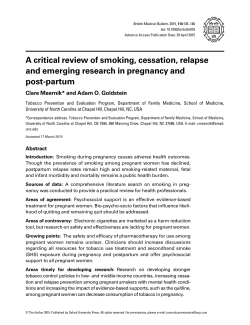 A critical review of smoking, cessation, relapse and emerging