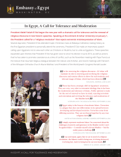 In Egypt, A Call for Tolerance and Moderation
