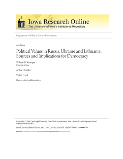 Political Values in Russia, Ukraine and Lithuania: Sources and