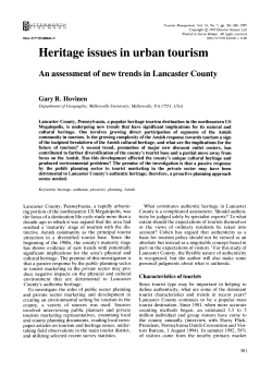 Heritage issues in urban tourism