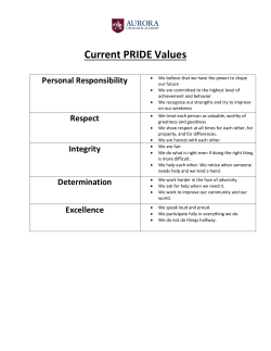 Current PRIDE Values - Aurora Collegiate Academy