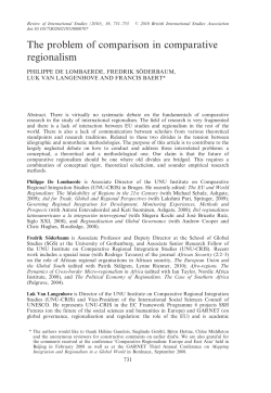 The problem of comparison in comparative regionalism