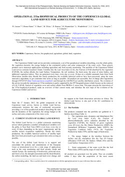 OPERATIONAL 333m BIOPHYSICAL PRODUCTS OF THE