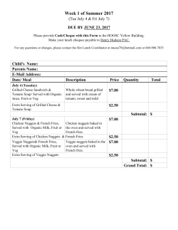 Summer PAC Hot Lunch