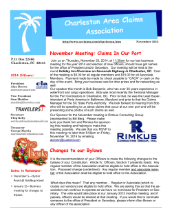 Charleston Area Claims Association (CACA) Newsletter