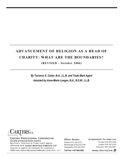 advancement of religion as a head of charity