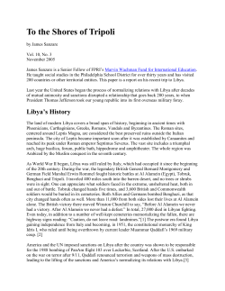 To the Shores of Tripoli