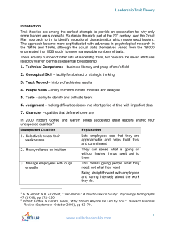 Leadership Trait Theory