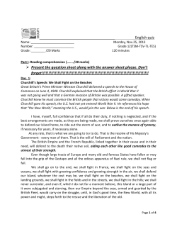 English quiz Present the question sheet along with the