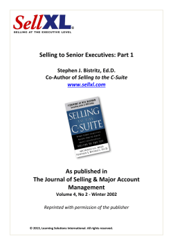Selling to Senior Executives