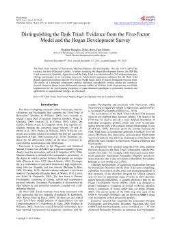 Distinguishing the Dark Triad: Evidence from the Five