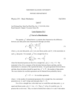 Least Squares Fit I - Northern Illinois University