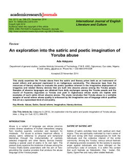 An exploration into the satiric and poetic imagination of Yoruba abuse