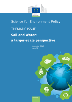Soil and Water: a larger-scale perspective THEMATIC ISSUE: