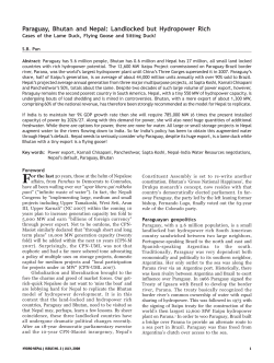 Paraguay, Bhutan, and Nepal: Landlocked but Hydropower Rich